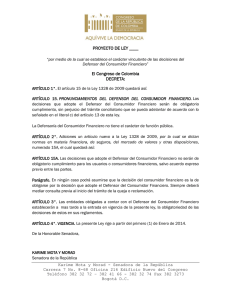 PROYECTO DE LEY ____ El Congreso de Colombia DECRETA: