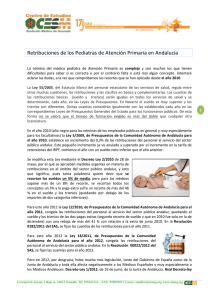 Retribuciones de los Pediatras de Atención Primaria en Andalucía