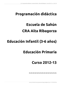 Programación didáctica Escuela de Sahún CRA