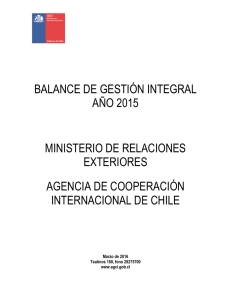 BALANCE DE GESTIÓN INTEGRAL AÑO 2015 MINISTERIO DE