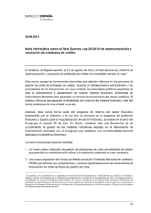 El Real Decreto Ley 24/2012 de reestructuración y resolución de