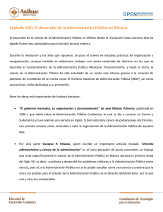 Capítulo XVII. El desarrollo de la Administración Pública en México.