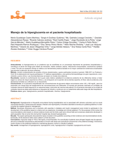 Artículo original Manejo de la hiperglucemia en el paciente