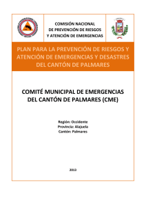 Plan C. de Emergencias - Municipalidad de Palmares