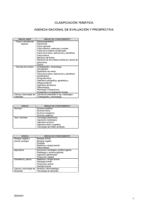 clasificación temática agencia nacional de evaluación y prospectiva