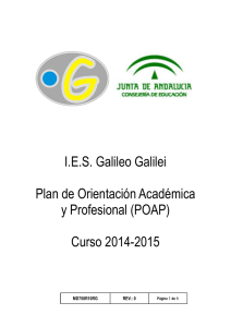 I.E.S. Galileo Galilei Plan de Orientación Académica y Profesional