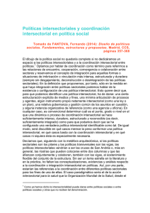 Políticas intersectoriales y coordinación intersectorial en política social