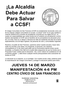 ¡La Alcaldía Debe Actuar Para Salvar a CCSF!