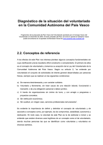 Diagnóstico de la situación del voluntariado en la Comunidad