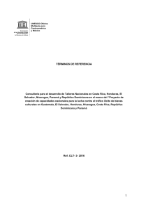 TÉRMINOS DE REFERENCIA Ref. CLT- 3- 2016