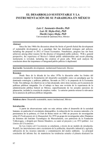 el desarrollo sustentable y la instrumentación de su paradigma en