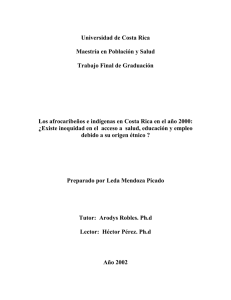 Universidad de Costa Rica Maestría en Población y Salud