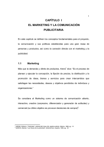 CAPÍTULO I EL MARKETING Y LA COMUNICACIÓN PUBLICITARIA