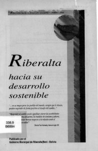 Plan Municipal del Desarrollo Sostenible de Riberalta, Beni.