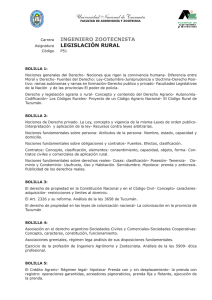 Legislación Rural - Facultad de Agronomía y Zootecnia • UNT