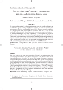 Política Agraria Común y la de cohesión frente a la Estrategia