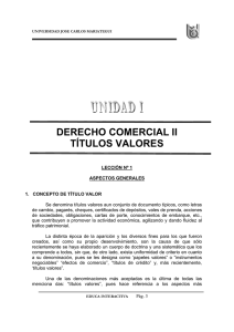 DERECHO COMERCIAL II TÍTULOS VALORES