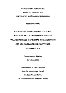 Estudio del engrosamiento pleural residual en los derrames