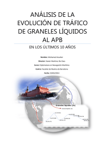análisis de la evolución de tráfico de graneles líquidos al apb