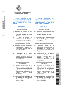 Descargar orden del día - Ajuntament de Castelló