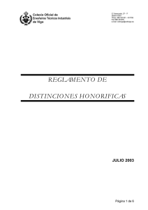 reglamento de distinciones honoríficas
