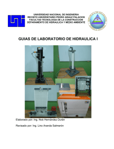 guias de laboratorio de hidraulica i - Facultad de la tecnología de la