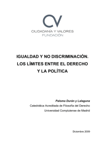 Igualdad y no discriminación - Fundación Ciudadanía y Valores