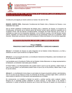 Constitución Política del Estado Libre y Soberano de Oaxaca.