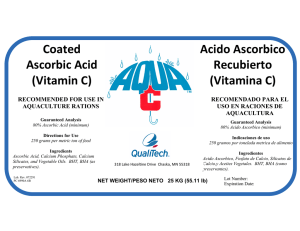 Acido Ascorbico Recubierto (Vitamina C) Coated Ascorbic Acid