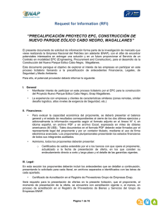 Request for Information (RFI) “PRECALIFICACIÓN
