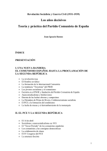 Los años decisivos. Teoría y práctica del PCE. J.I. Ramos