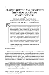 ¿Cómo narran los escolares limitados auditivos colombianos?