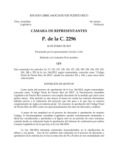 CÁMARA DE REPRESENTANTES P. de la C. 2296