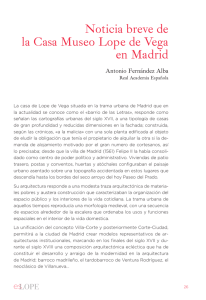 Noticia breve de la Casa Museo Lope de Vega en Madrid