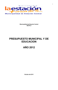 presupuesto municipal y de educacion año 2012