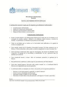 Manual de Medios Institucionales - Pontificia Universidad Javeriana