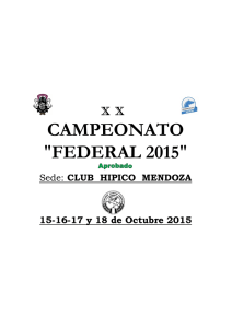 Anteprograma y reglamento - Campeonato Federal 2015