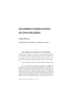 Felisberto Hernández en dos mujeres
