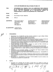 ACTA DE REUNION DE SALA PLENA N” 2002- 04