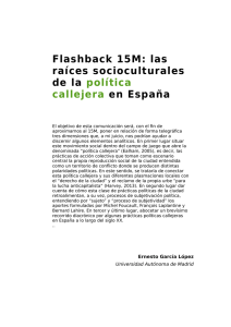 Flashback 15M: las raíces socioculturales de la