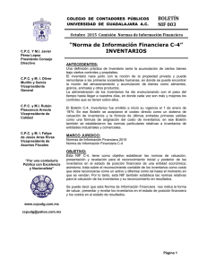 Boletin NIF C4 INVENTARIOS - Colegio de Contadores Publicos