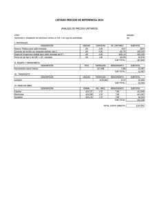 analisis de precios unitarios listado precios de referencia 2014
