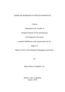 CRISIS DE REPRESENTACIÓN EN HONDURAS A thesis submitted