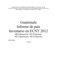 Guatemala Informe de país Inventario en ECNT 2012