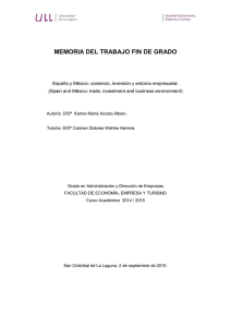 Espana y Mexico comercio, inversion y entorno empresarial