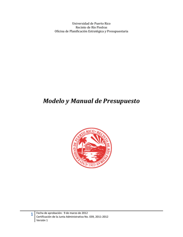 Modelo Y Manual De Presupuesto