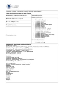 Máster Oficial en Recursos Hídricos y Medio Ambiente Coordinador