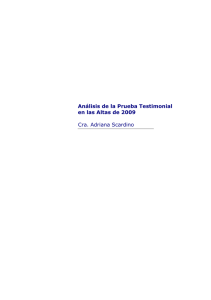 Análisis de la Prueba Testimonial en las Altas de 2009 Cra