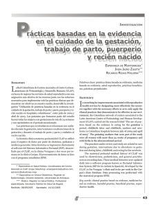 rácticas basadas en la evidencia en el cuidado de la gestación