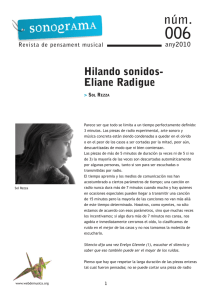 Hilando sonidos- Eliane Radigue